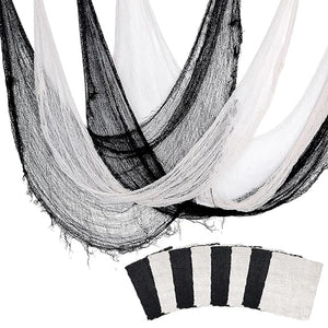Black White Creepy Cloth Spooky Gauze Fabric Halloween Decoration hall