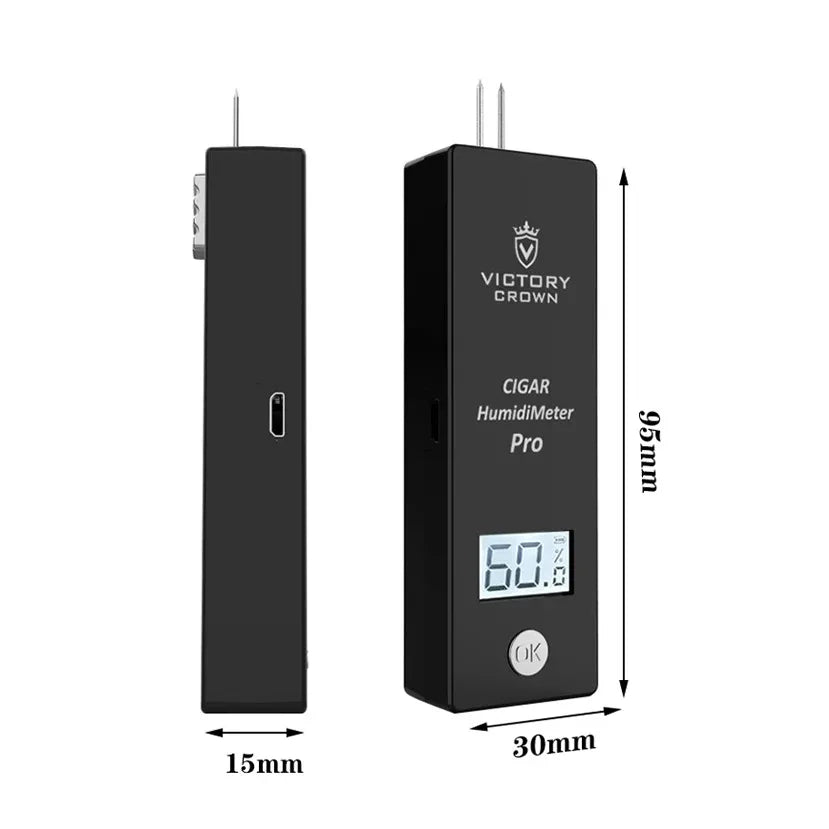 Cigar Moisture Meter Hygrometer Digital Humidity Probe Tools
