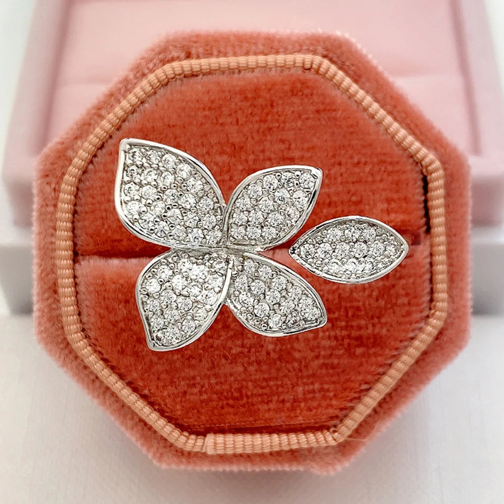 Huitan Gorgeous Leaf Design Adjustable Opening Ring for Women