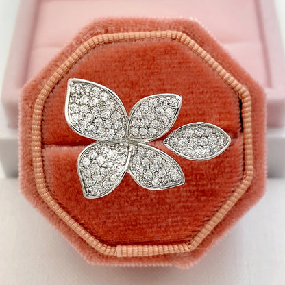 Huitan Gorgeous Leaf Design Adjustable Opening Ring for Women