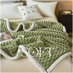 Solid Color Fluffy Plush Throw Blanket