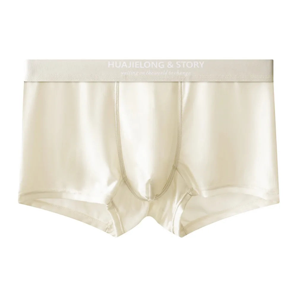 Breathable Thin Satin Seamless Mid Waist Boxers