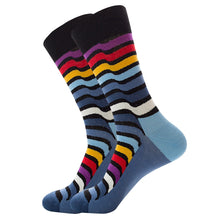 Happy Colorful Striped Combed Cotton Socks