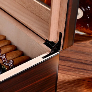 Cedar Wood Large Capacity Cigar Humidor with Digital Hygrometer