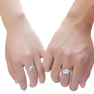 AAA Zircon Paired Couple's Rings