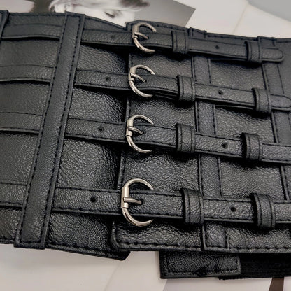 Black Faux Leather Waistband