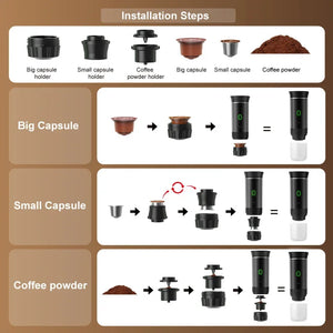 Wireless Electric Portable Espresso Coffee Machine for Car & Home Camping