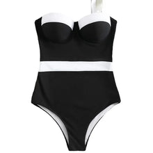 One Piece Color Block Swimming Suit