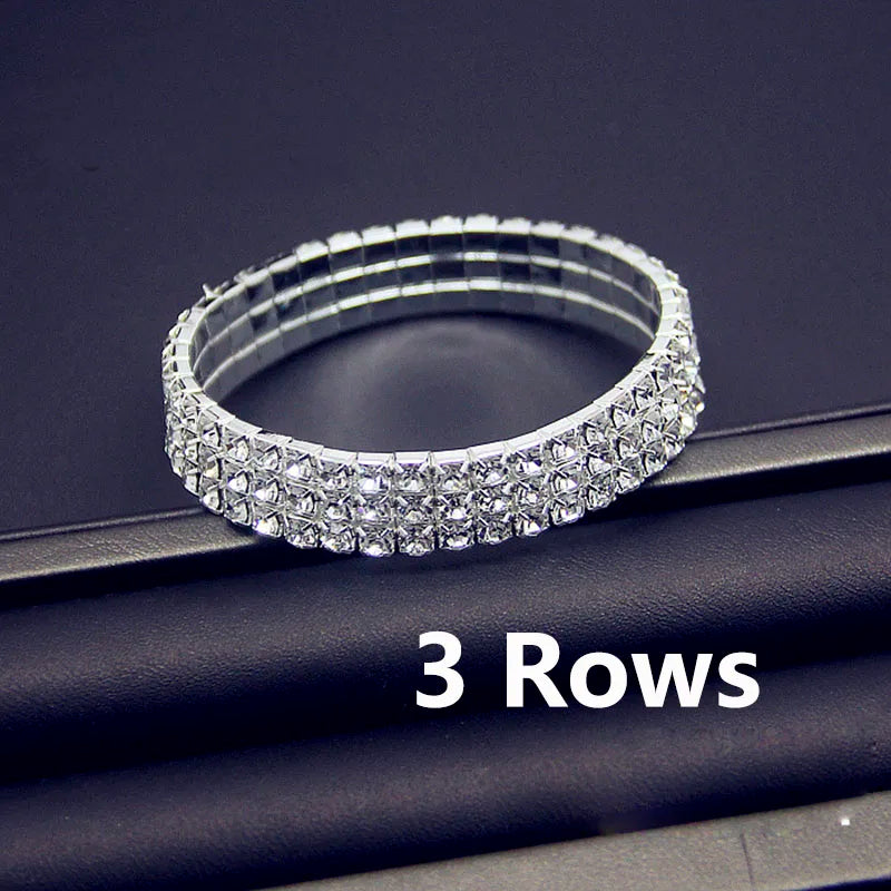AAA Cubic Zirconia Crystal Elastic Bracelet