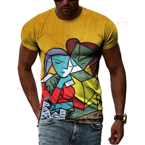 Spanish Impressionist Master Picasso Oil Painting 3D Print T-shirt