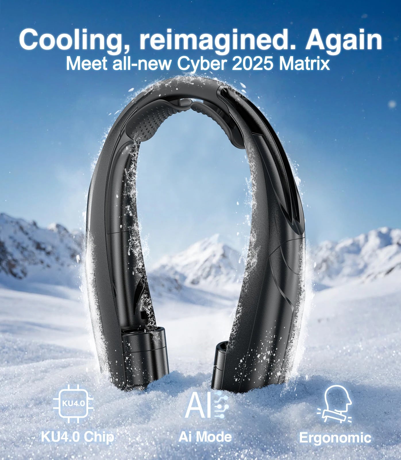 Portable Six Speeds 8000rpm Neck Fan 20hrs Battery Life