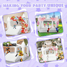 Inflatable 11.97x8.98x7.15ft White Castle Bounce House with Slide & Air Blower