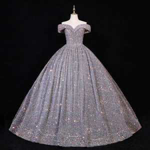 Bomaris Off-Shoulder Sequined Quinceanera Dress