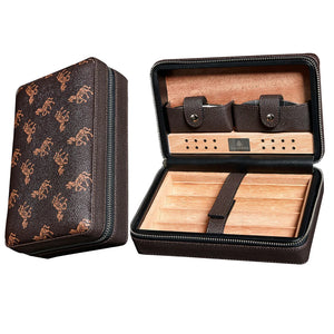 4-Cigar Cedar Wood Cigar Humidor Box