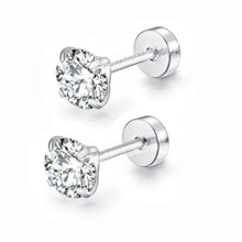 Stainless Steel Round Crystal Zircon Ear Studs