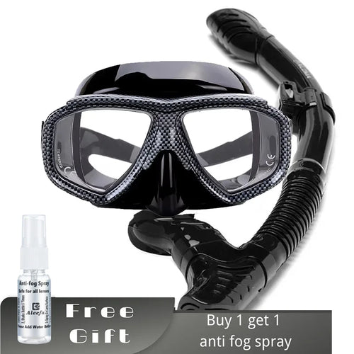 Myopia Diving Mask Snorkel Set with Anti Fog Spray