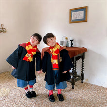 Wizard School Costume Cloak Witch Hooded Cape with Scarf and Sweater