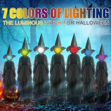 Halloween Creepy Wizard W/ 7 Color LED Light Holding Hands Screaming Witches with Sound Activated Sensor