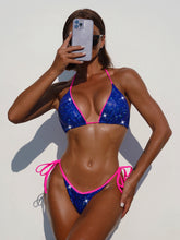 Glittered Triangle Cut Wrapped Two-piece Bikini Set