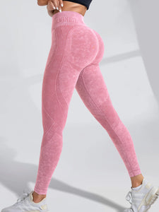 Seamless High Waist Hip Lifting Sand Washed Leggings