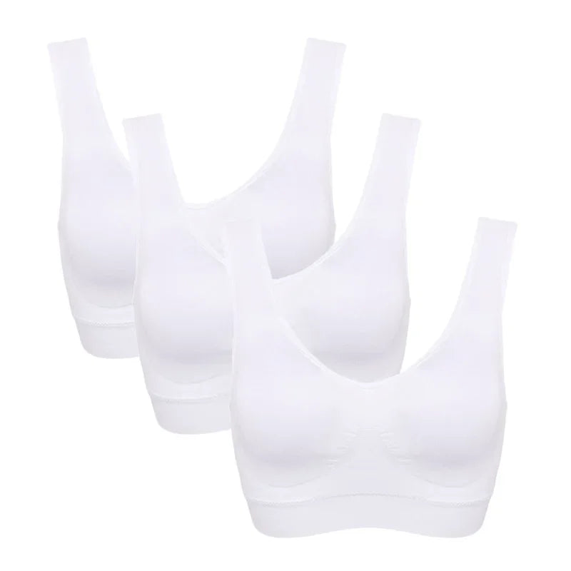 3pcs Seamless Active Bra With Removable Pad