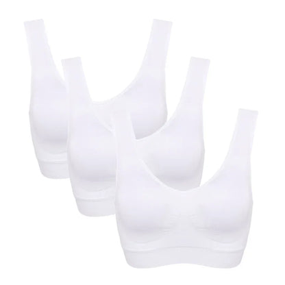 3pcs Seamless Active Bra With Removable Pad