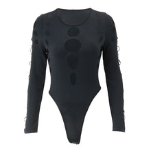 Xeemilo Hollow Out Long-Sleeve Bodysuit
