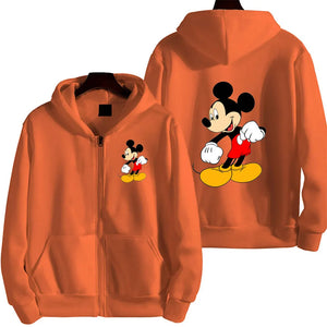 Cartoon Print Zip Up Hoodie