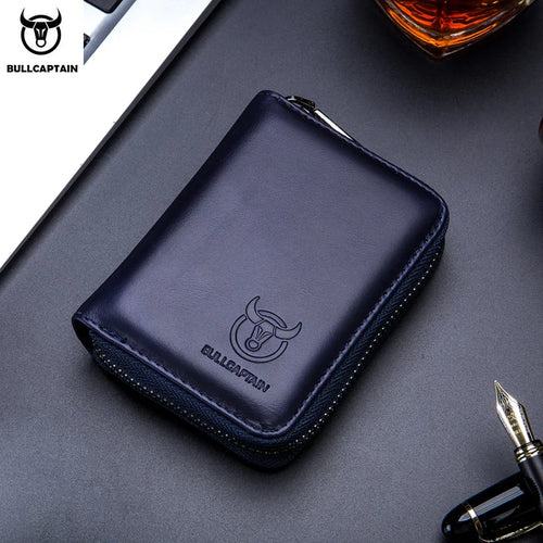 BULLCAPTAIN Genuine Leather RFID Blocking Wallet