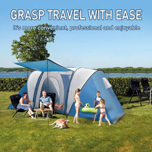 Family-Sized Weatherproof Camping Tent with Porch and Rainfly 2-Room Easy Setup