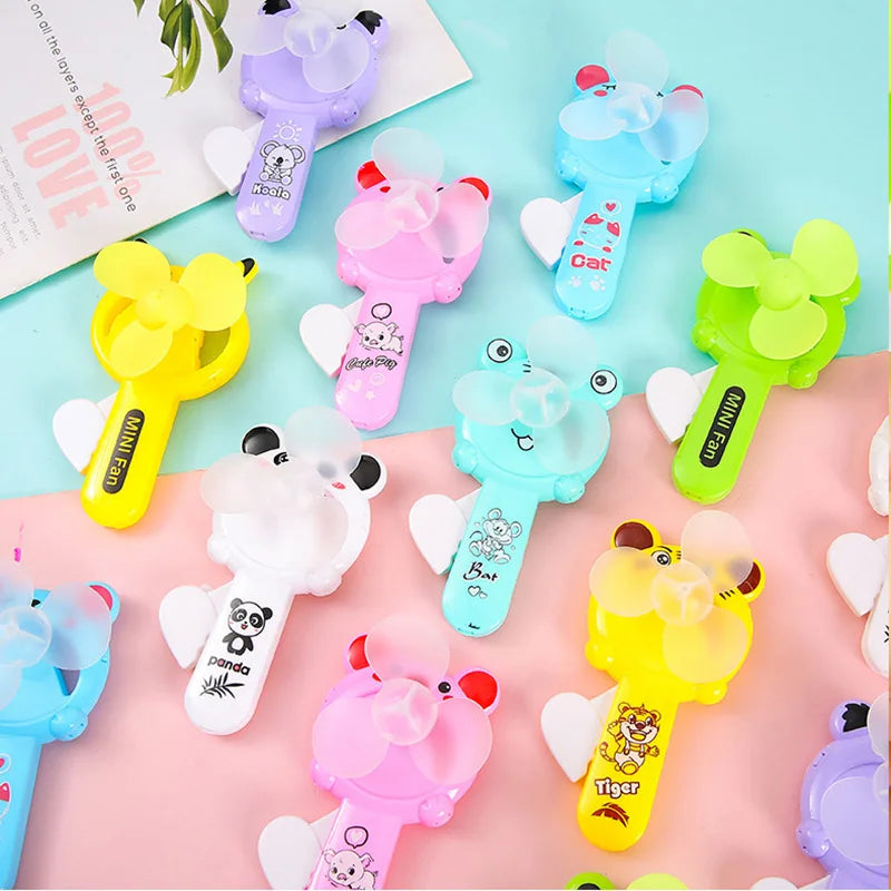 10Pcs Cartoon Cute Mini Portable Hand Pressure Fan Toys
