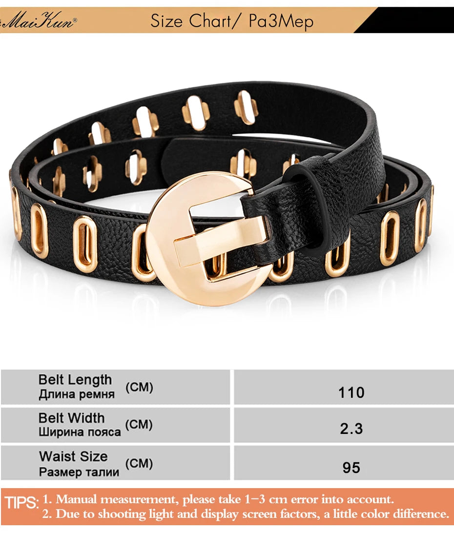 Maikun Adjustable Hole Alloy Pin Buckle Belt 