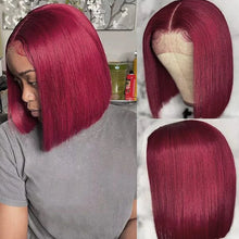 Peruvian Burgundy HD Transparent Short Bob Human Hair Wigs
