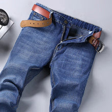 2-piece Set  WhinLEE Black and Blue Business Elite Micro Elastic Straight Leg Multi-craft Jeans