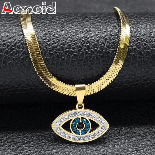 Vintage Crystal Evil Demon Eye Choker Necklace