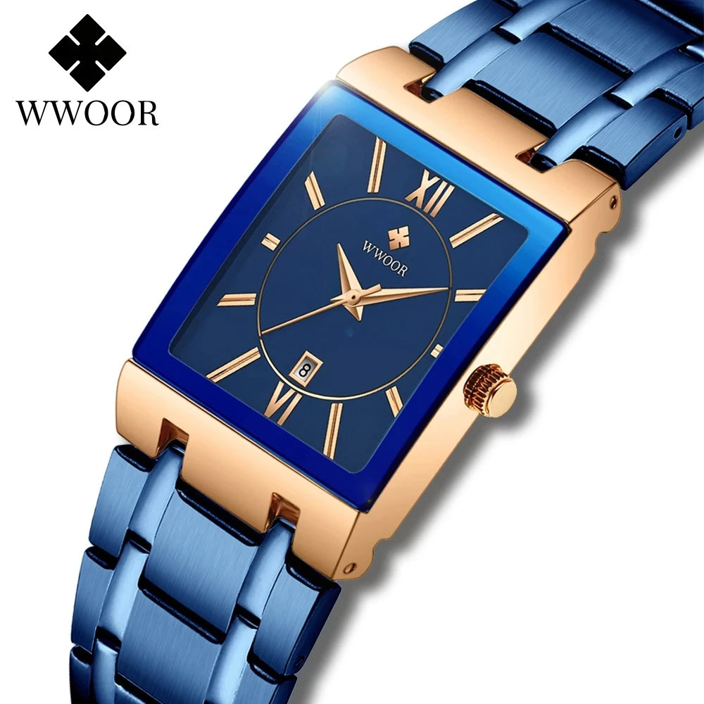 Square Face Roman Numeral Dial Ladies Watch