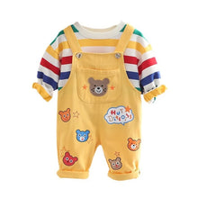Half-sleeve Top and Overalls 2Pcs Set