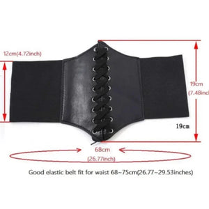 Faux Leather Flower Embroidered Cummerbund