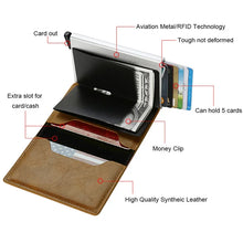 DIENQI Leather RFID Card Holder Wallet