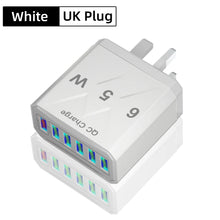 65W 6 Ports USB Fast Charging QC3.0 Travel Charger