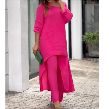 Cotton Linen Casual 2 Piece Set