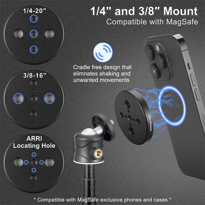 Magnetic Smartphone Tripod Mini Extendable Selfie Stick 360° Ball Head for iPhone