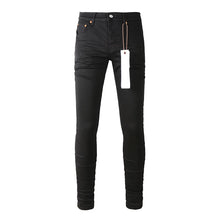 High Street Distressed Black Stretch Skinny Button Fly Ripped Jeans