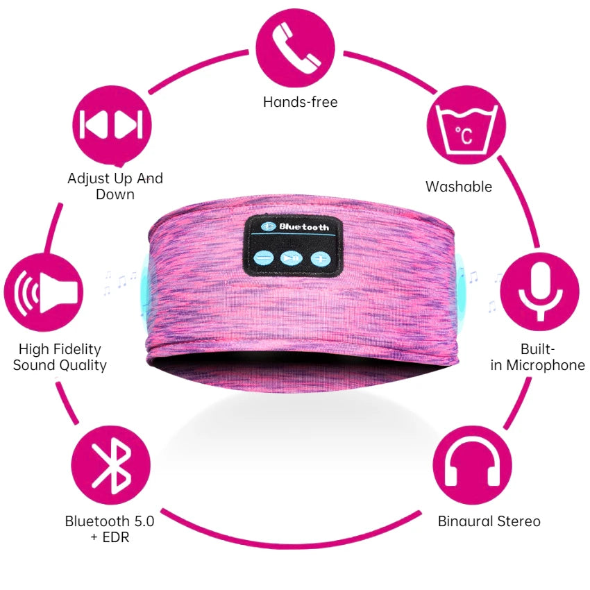 Bluetooth Thin Soft Elastic Comfortable Wireless Headband  Headset