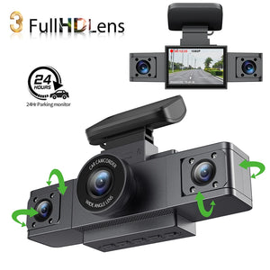 3 Channel Dash Cam Video Recorder with Rear View DVR