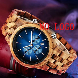 Wood Quartz Luminous Watch