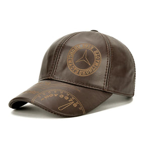 Genuine Leather Designer Print Baseball Cap