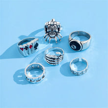 6Pcs Silver Decorative Ring Set