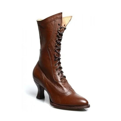British Retro Faux Leather Knight Boots