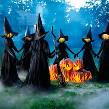 Halloween Creepy Wizard W/ 7 Color LED Light Holding Hands Screaming Witches with Sound Activated Sensor